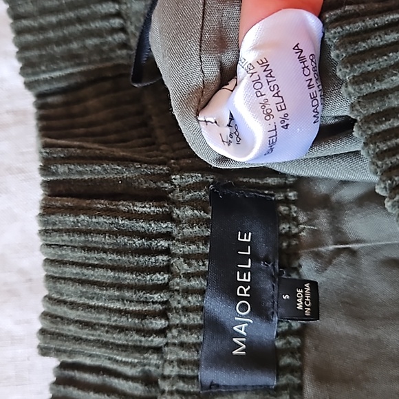 Revolve Majorelle Benedict Corduroy Pants Paperbag Belted Wide Leg Olive Small - Picture 16 of 17